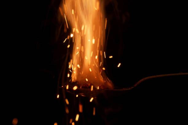 istock Macro photo of burning black powder 1220222508