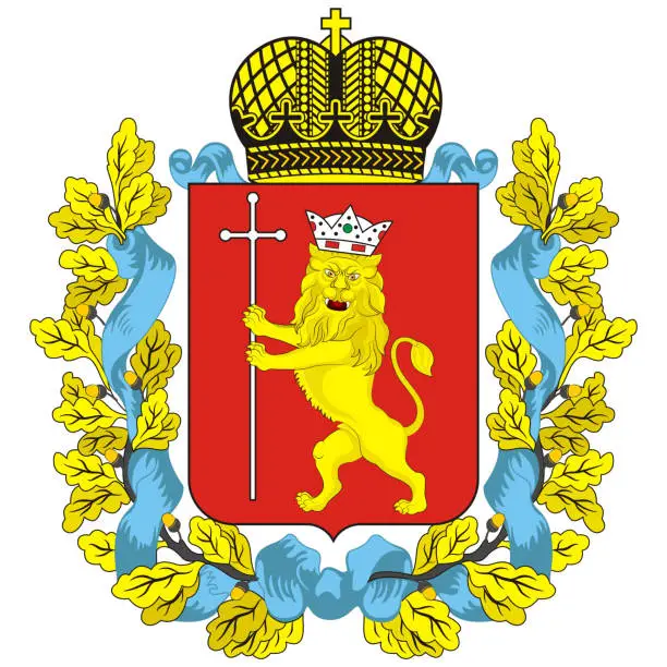 Vector illustration of Coat of arms of Vladimir Oblast of Russia