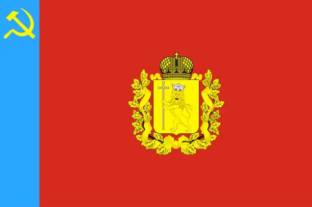 Vector illustration of Flag of Vladimir Oblast of Russia