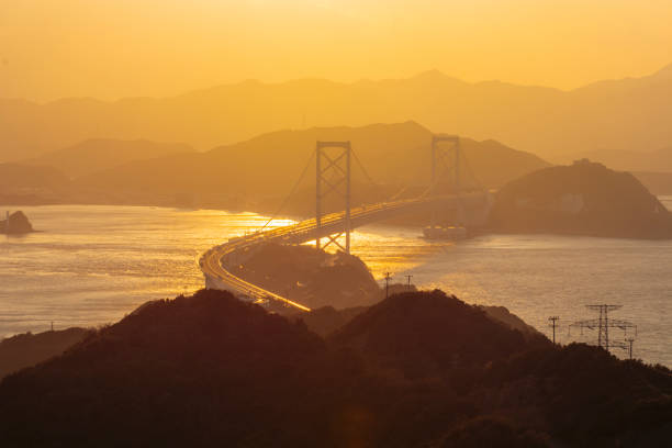 Onaruto bridge at sunset in Japan