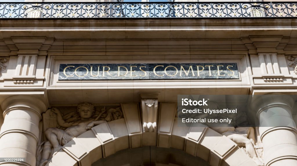 Court of Audit in Paris Paris, France - April 14, 2019: Court of Audit (Cour des comptes) at Rue Cambon in Paris. It is a French administrative court charged with conducting financial audits of most public institution Audit Stock Photo