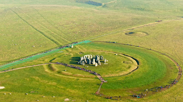 istock Famous Stonehenge in England - aerial view 1220225850