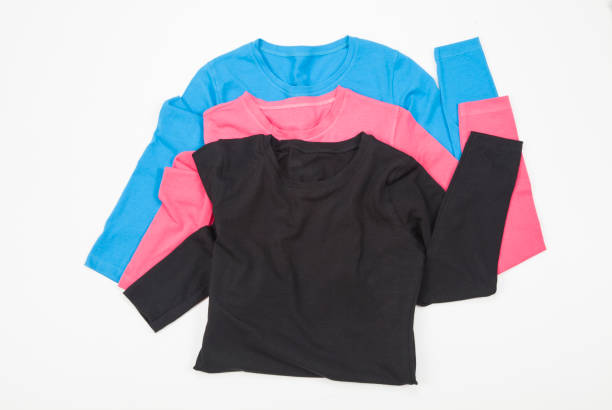 istock three different unisex long sleeve shirts Color folded on white background 1220232278