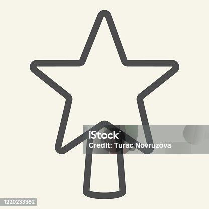 istock Star tree top line icon. Christmas Star outline style pictogram on white background. New Year and Christmas decoration for mobile concept and web design. Vector graphics. 1220233382