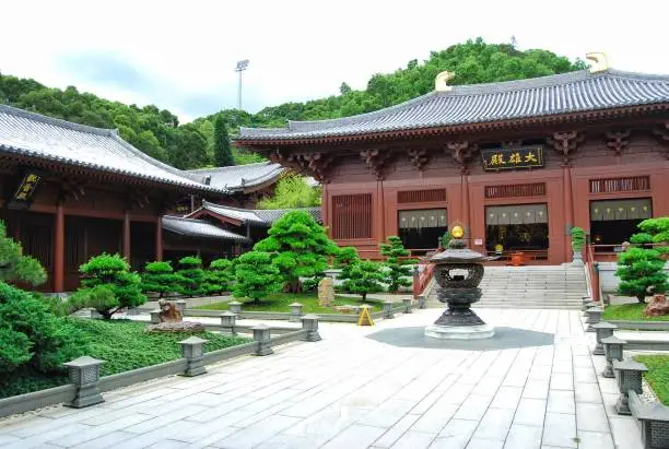 Photo of Chi Lin Nunnery, located in Diamond Hill right opposite Nan Lian Garden, Hong Kong.