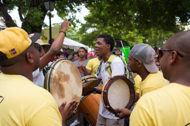 Old San Juan - Puerto Rico - January 17, 2015: group of young musicians, sings to the people, during \