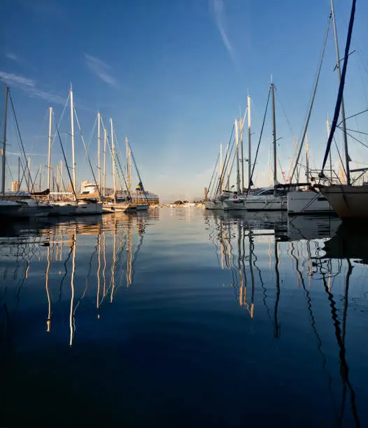 Photo of Sail boats in Toulon port, France.