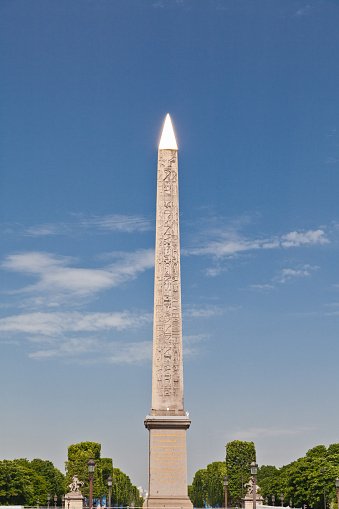 The Luxor Egyptian Obelisk at the center of Place de la Concorde, Paris, France
