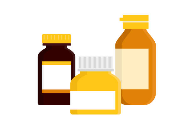 медицина монтайнер.  иллюстрация вектора - vitamin a vitamin b complex pill bottle medicine stock illustrations