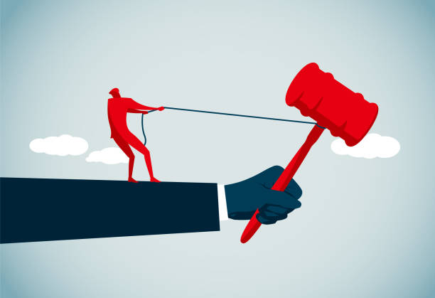 verdict commercial illustrator man hand down stock illustrations