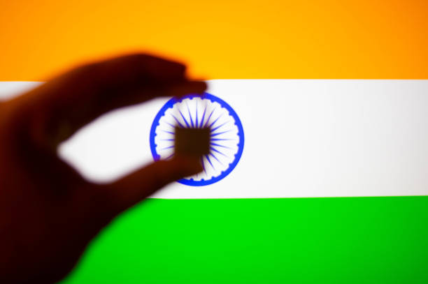 istock Indian flag with a lock in in front 1220263161