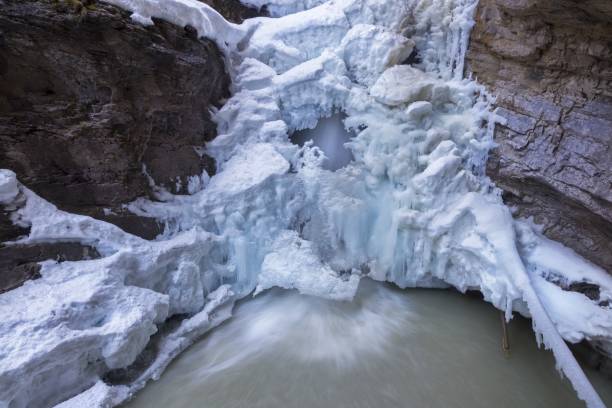 istock Frozen Waterfall Ice in Johnston Canyon, Banff National Park Alberta Canada 1220265249