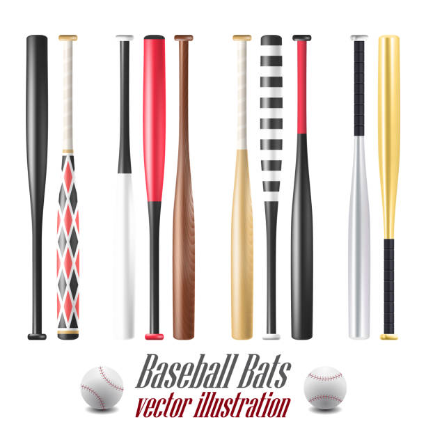 istock Baseball and baseball bats set isolated on white background. American sport equipment. Vector Illustration 1220275819
