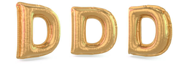 istock Capital letter D. Uppercase. Inflatable gold balloon on background. 3D 1220277893