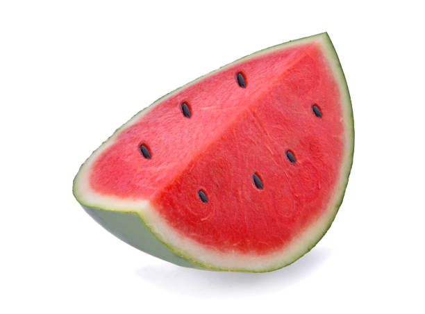 istock Sliced of watermelon isolated on white background. 1220279019