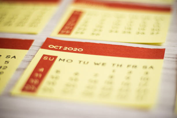 istock Selective Focus Close-Up October 2020 Calendar Page On The Table 1220282960