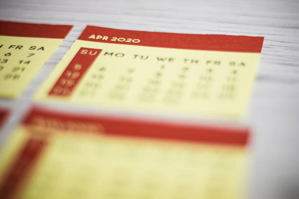 istock Selective Focus Close-Up April 2020 Calendar Page On The Table 1220282982