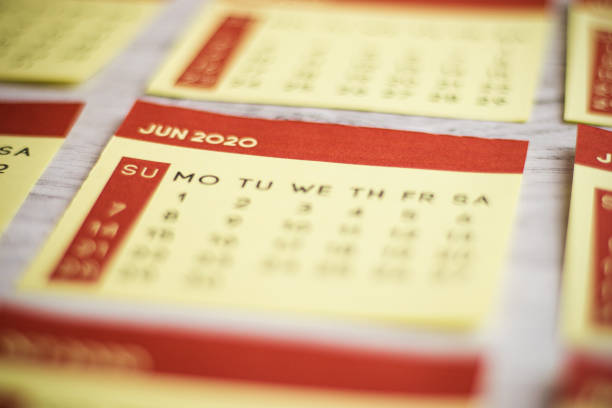 istock Selective Focus Close-Up June 2020 Calendar Page On The Table 1220283131