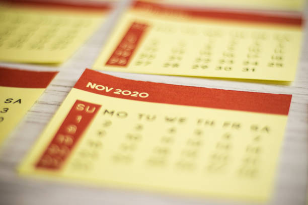istock Selective Focus Close-Up November 2020 Calendar Page On The Table 1220283179