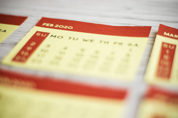istock Selective Focus Close-Up February 2020 Calendar Page On The Table 1220283203