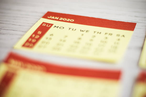 istock Selective Focus Close-Up January 2020 Calendar Page On The Table 1220283432
