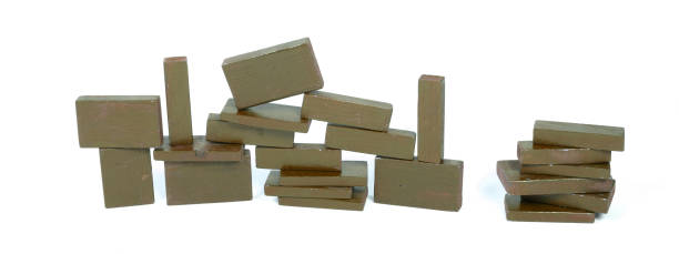 istock Vintage green building blocks isolated on white background 1220286058