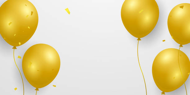 istock Celebration party banner with Gold balloons background. Sale Vector illustration. 1220286241