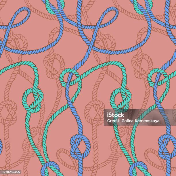 Twisted Rope Pattern Vector Seamless Pattern Made Of Twisted Ropes With Knots Stock ...
