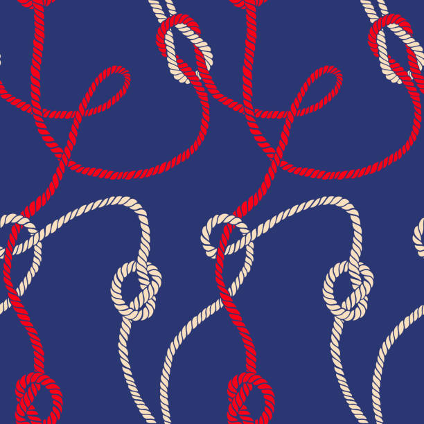 illustrations, cliparts, dessins animés et icônes de motif de caractère vectoriel fait de cordes torsadées avec noeuds. - tangled rope tied knot backgrounds