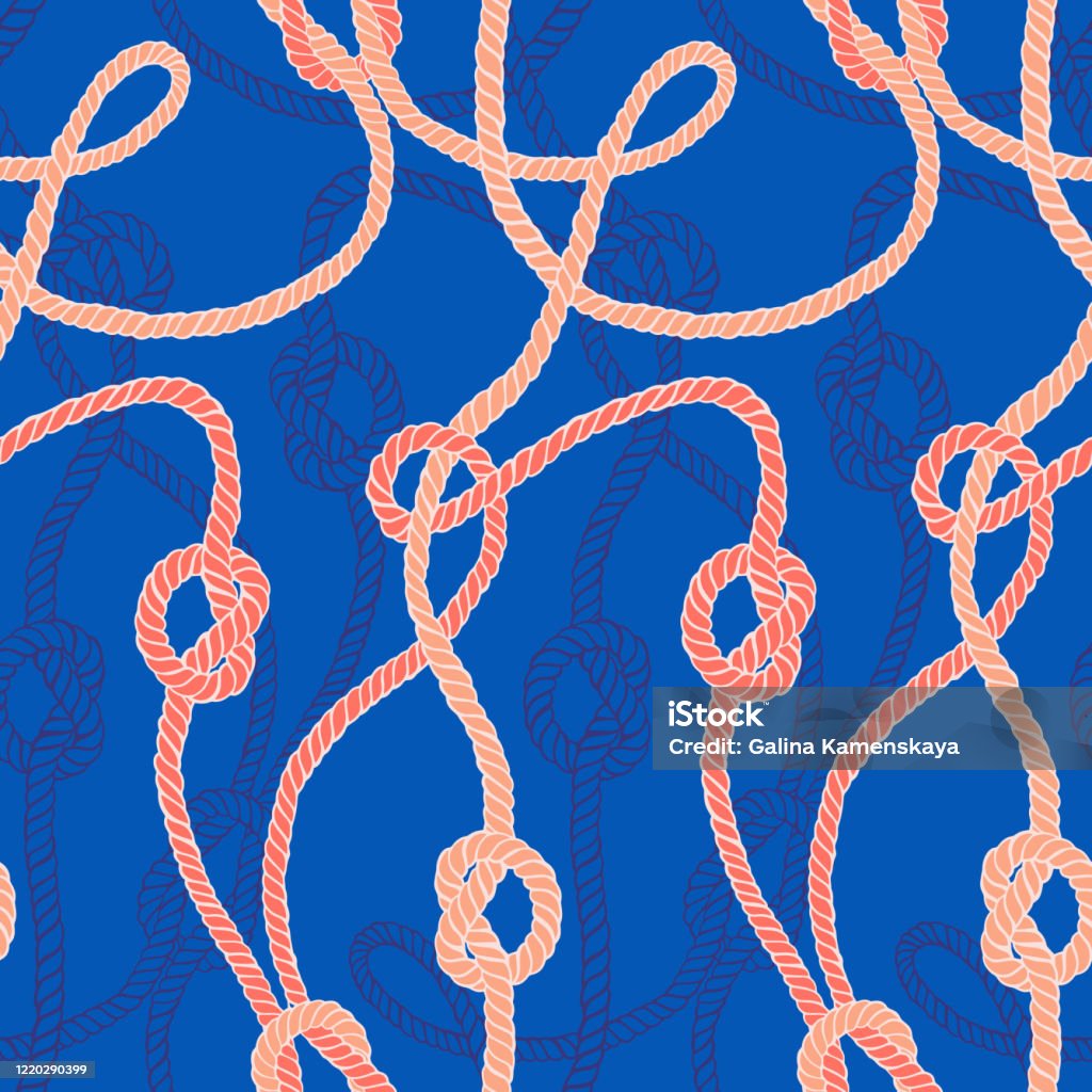 Twisted Rope Pattern Vector Seamless Pattern Made Of Twisted Ropes With Knots Stock ...