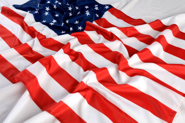 istock Close up of American flag 1220290417