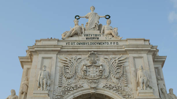 istock Famous arch at Commercio Square in Lisbon 1220290428