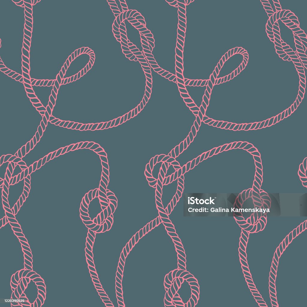 Twisted Rope Pattern Vector Seamless Pattern Made Of Twisted Ropes With Knots Stock ...