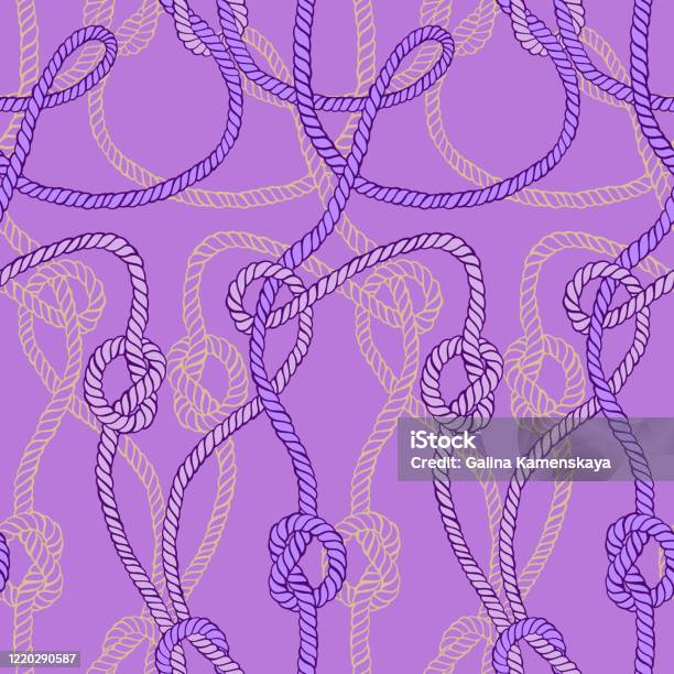 Twisted Rope Pattern Vector Seamless Pattern Made Of Twisted Ropes With Knots Stock ...