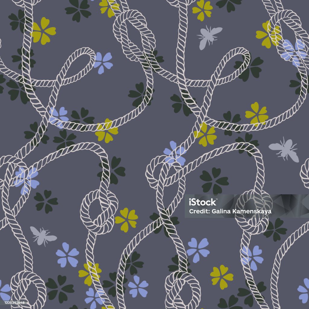 Unique Rope Patterns Vector Seamless Pattern Made Of Twisted Ropes With Knots Stock ...