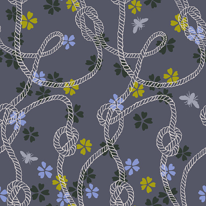 Twisted Rope Pattern Vector Seamless Pattern Made Of Twisted Ropes With Knots Stock ...