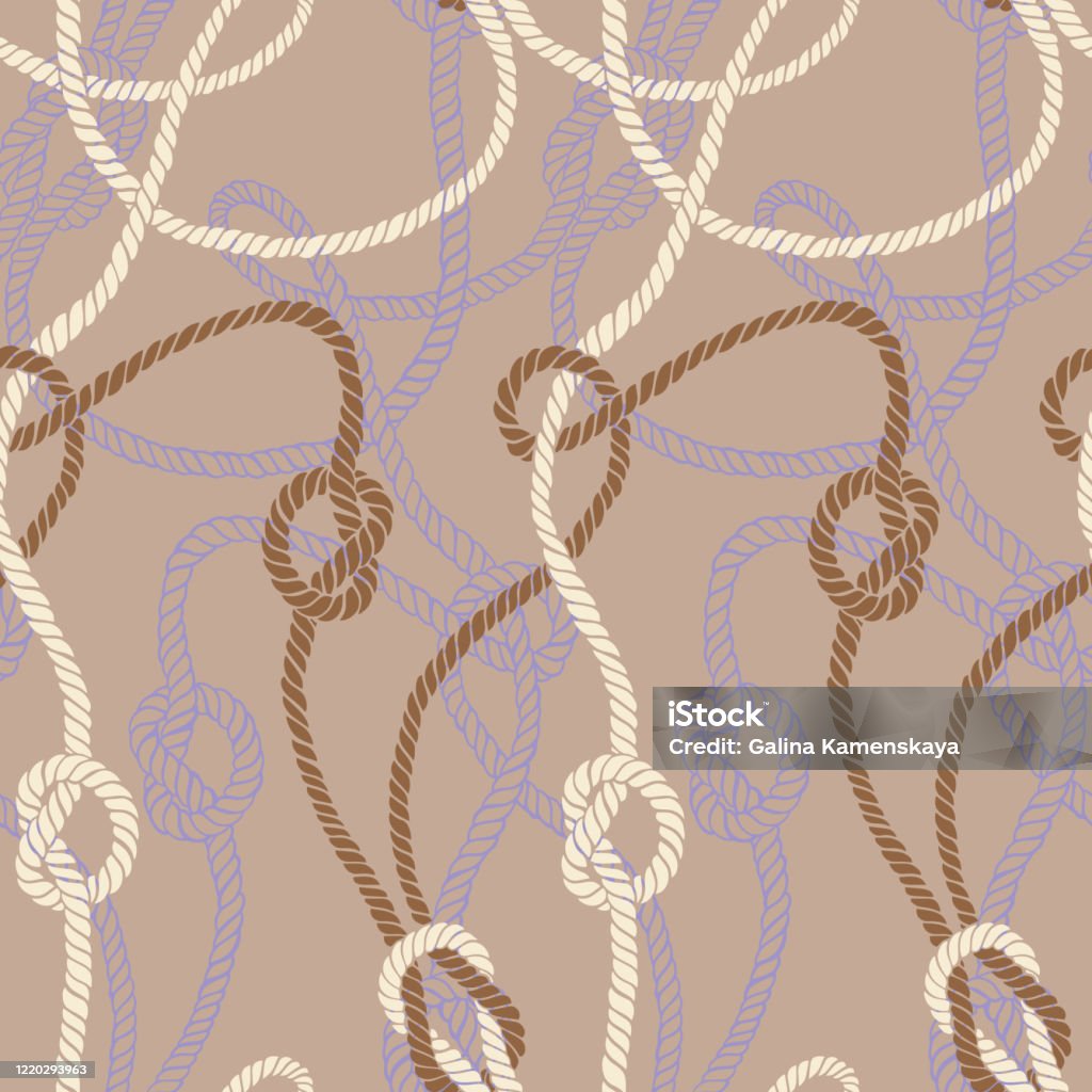 Twisted Rope Pattern Vector Seamless Pattern Made Of Twisted Ropes With Knots Stock ...