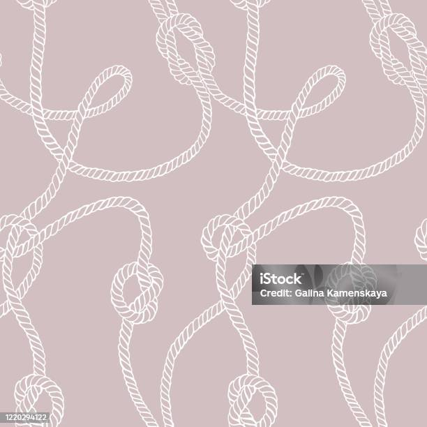 Twisted Rope Pattern Vector Seamless Pattern Made Of Twisted Ropes With Knots Stock ...
