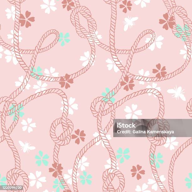 Twisted Rope Pattern Vector Seamless Pattern Made Of Twisted Ropes With Knots Stock ...