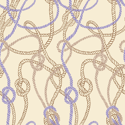 Twisted Rope Pattern Vector Seamless Pattern Made Of Twisted Ropes With Knots Stock ...