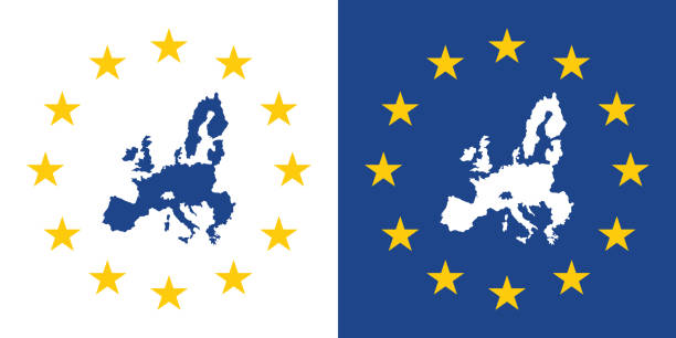 illustrazioni stock, clip art, cartoni animati e icone di tendenza di segnale mappa unione europea, ue fatta etichetta - flag countries symbol scandinavian