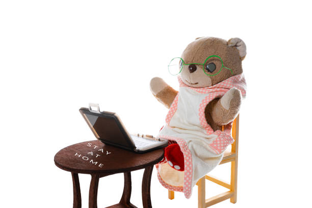 istock The bear who has to work from home because of the virus 1220296483