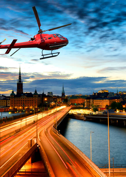 istock Helicopter tour over Stockholm, Sweden. 1220298247