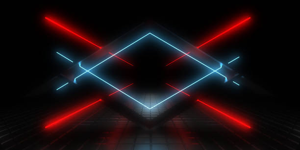 istock 3D abstract background with neon lights. neon tunnel .space construction . 3d illustration 1220298284