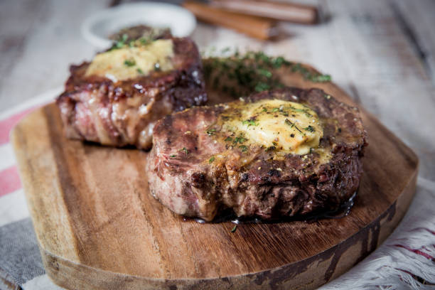 istock Rump Steaks begin served on a wooden board 1220298463
