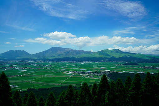 Mount Aso (Asosan) is an active volcano in the center of Kyush.
