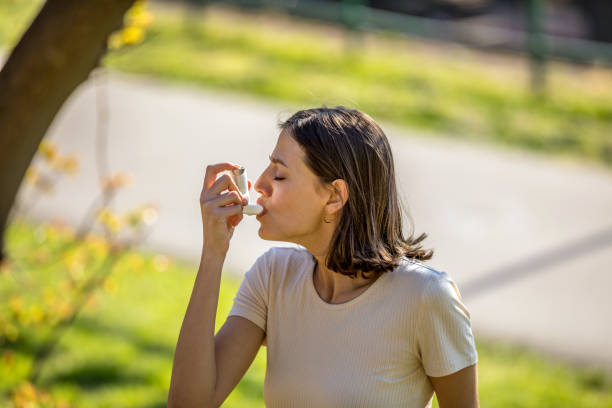 istock Young woman with pollen allergy problems 1220300568