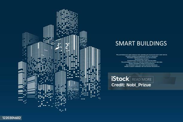Inteligentna Konstrukcja Koncepcyjne Budynku - Stockowe grafiki wektorowe i więcej obrazów Przemysł budowlany - Przemysł budowlany, Budować, Technologia