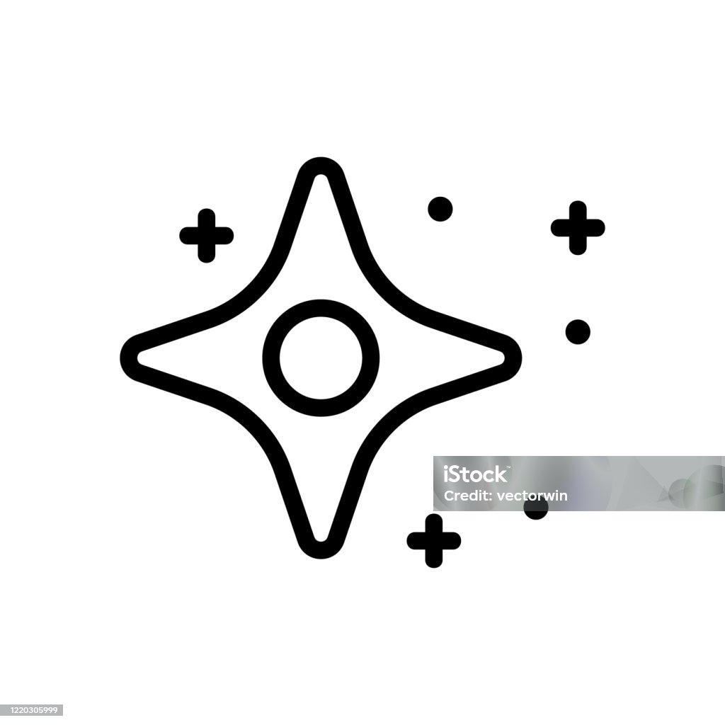 Ngôi Sao Bốn Cánh Lấp Lánh Với Hình Tròn Bên Trong Hình Minh Họa ...