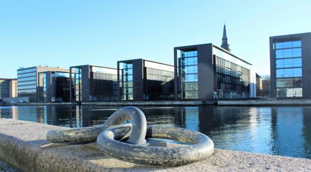 Building complex along the river across Copenhagen city - Denmark